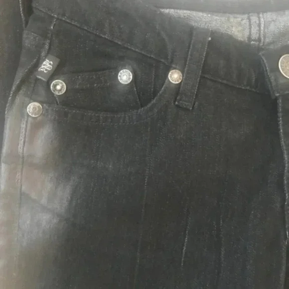 Rock & Republic Side Coated Black Skinny Jeans 25 - Picture 4 of 6